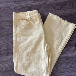 LOFT Stylish Yellow Kick Crop Jeans for Women